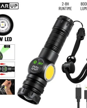 GearUP K60 Rechargeable Flashlight 10W COB + LED Torchlight