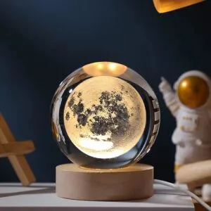 3D Crystal Ball - Moon (7 Color Base)