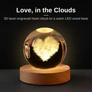 3D Crystal Ball - Cloud Love Shape