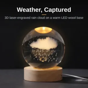 3D Crystal Ball - Rain Cloud