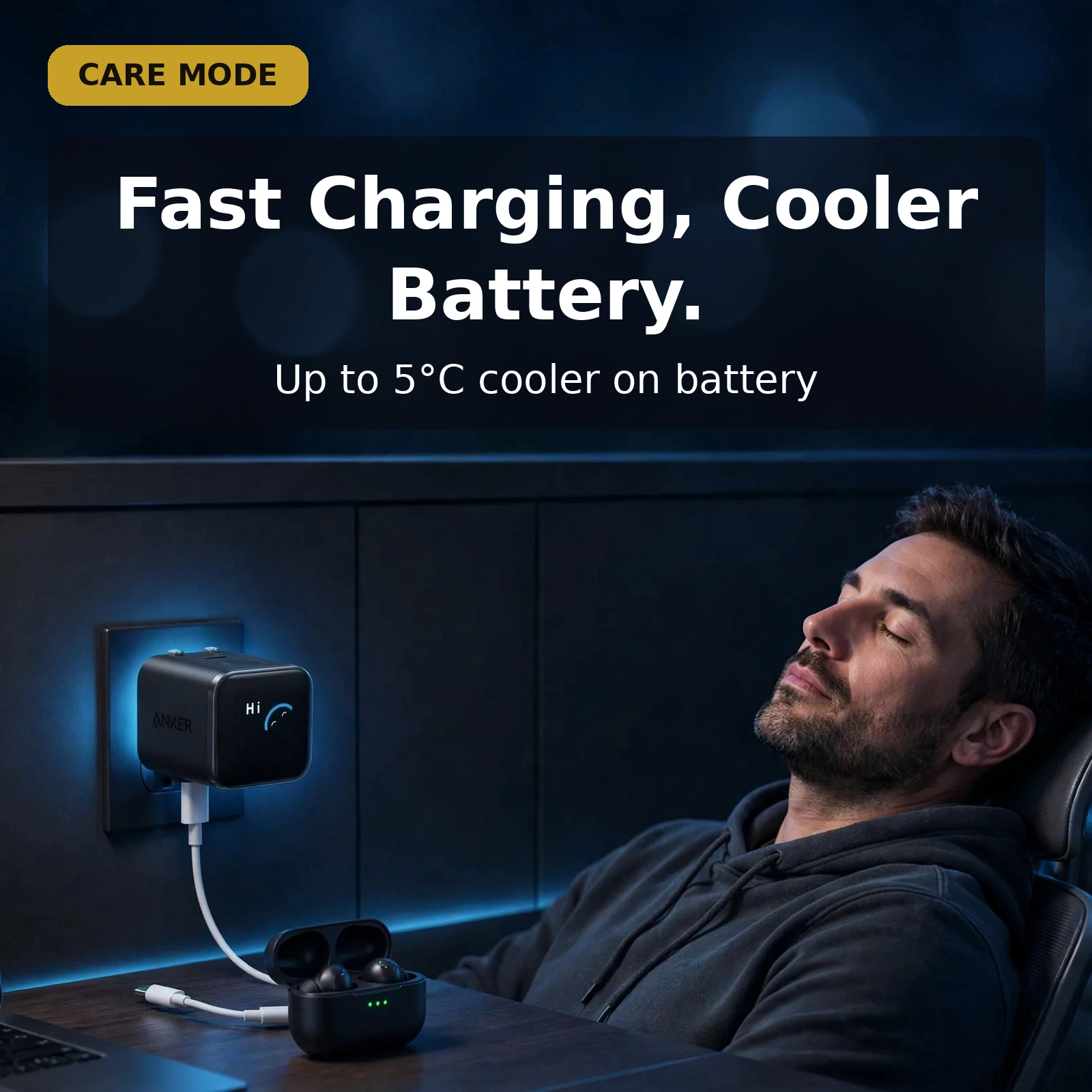 Anker A121D smart display showing wattage