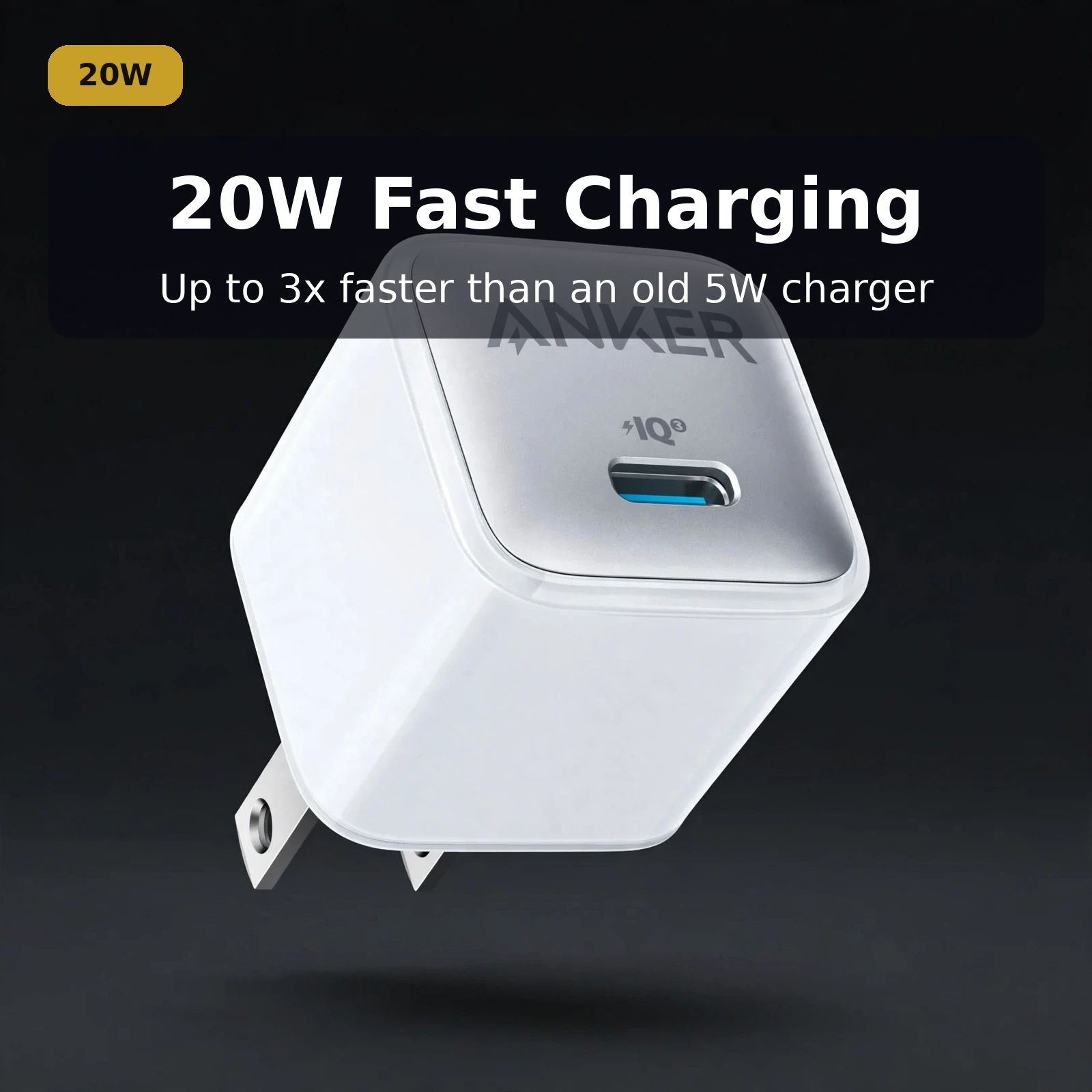 Anker 511 size comparison with standard charger