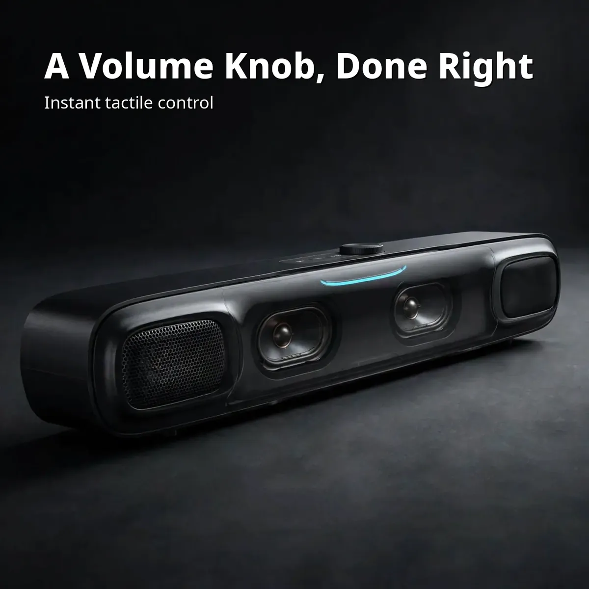Baseus AeQur DS10 volume knob close-up showing the tactile top control