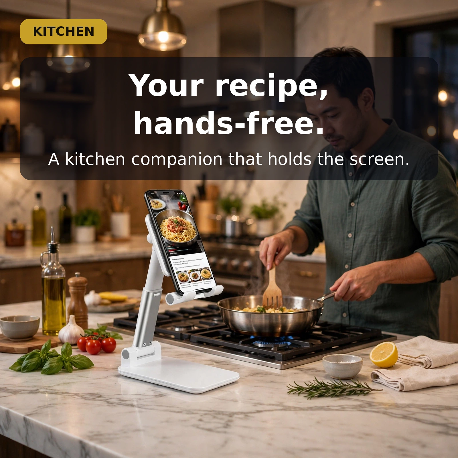 phone holder stand for video call in kitchen