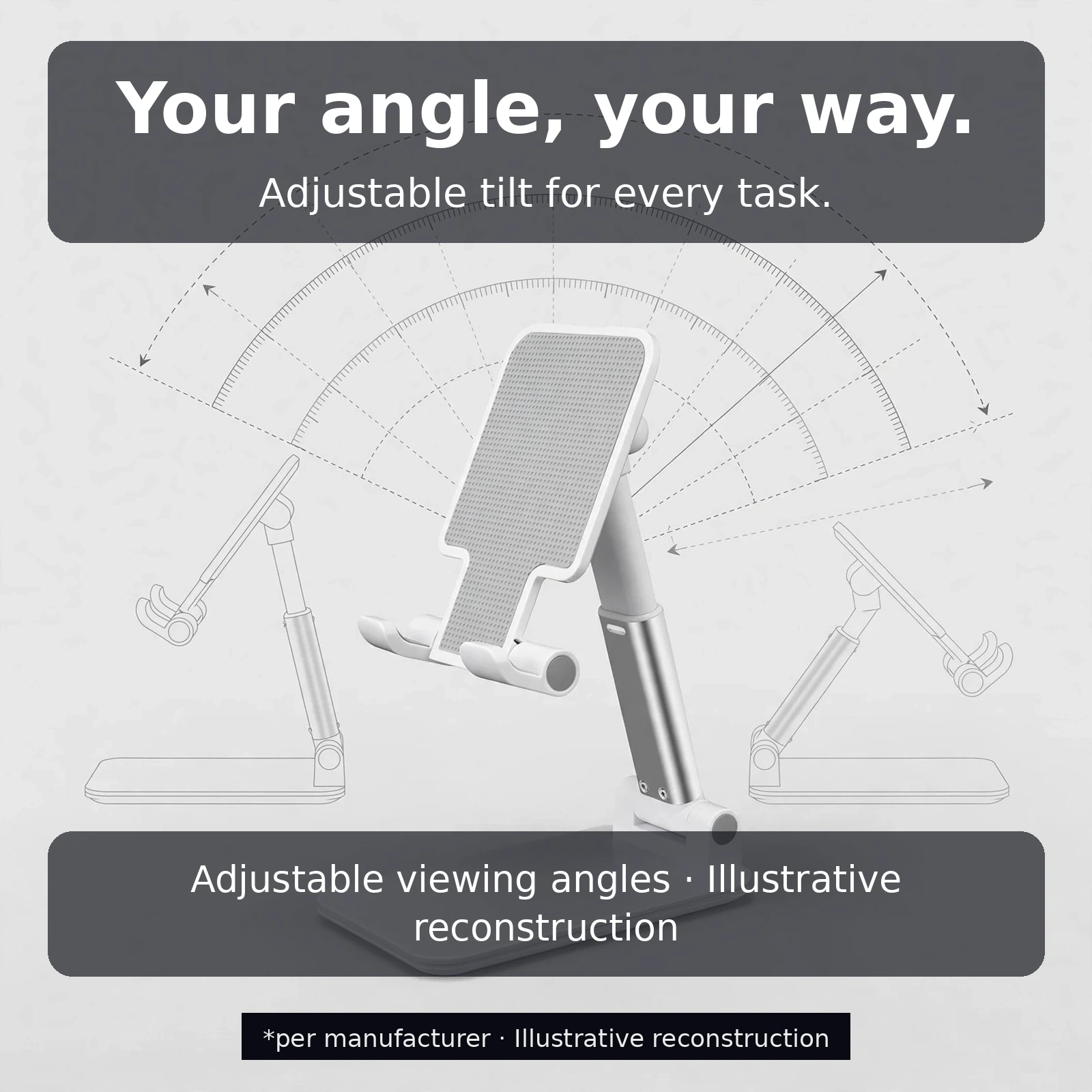 adjustable viewing angles of the stand