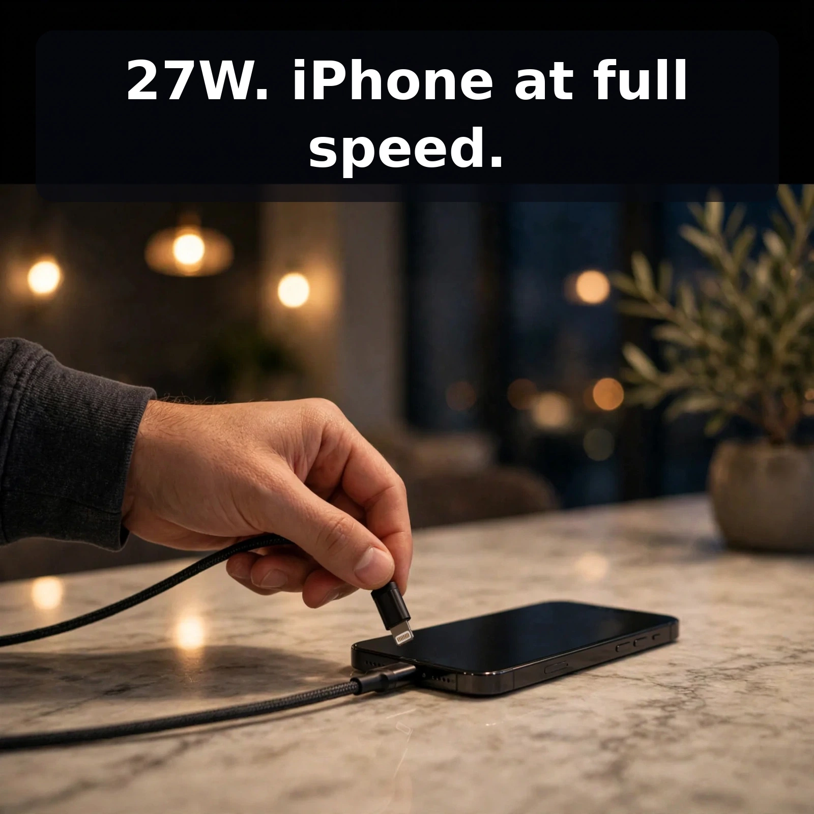 27W PD iPhone fast charging cable Bangladesh