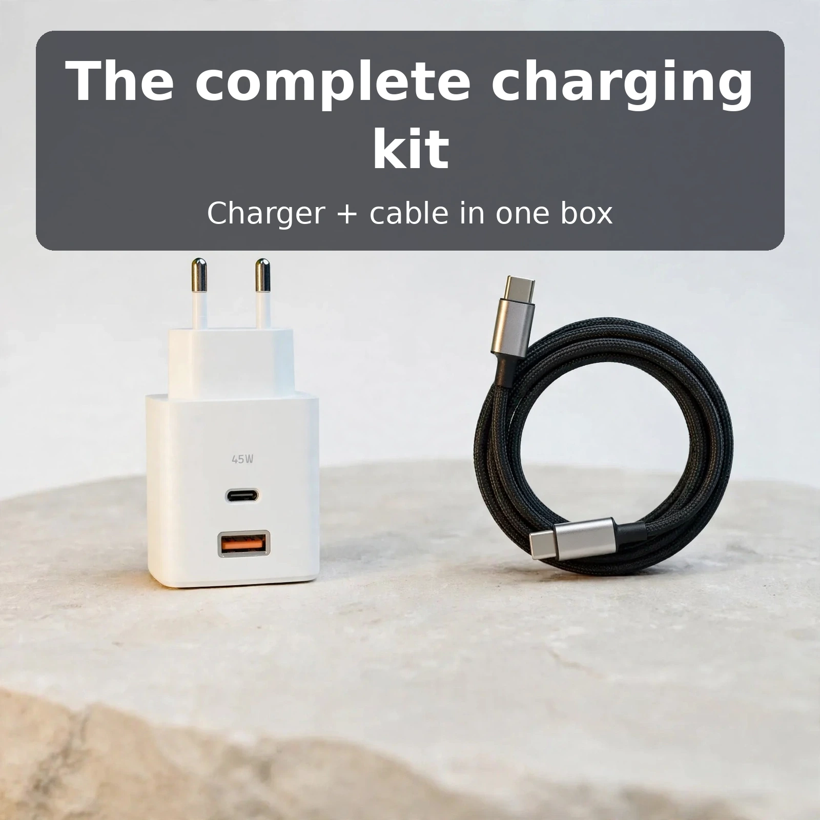 GearUP GP007 charger plus CC24015 cable complete charging kit in one box