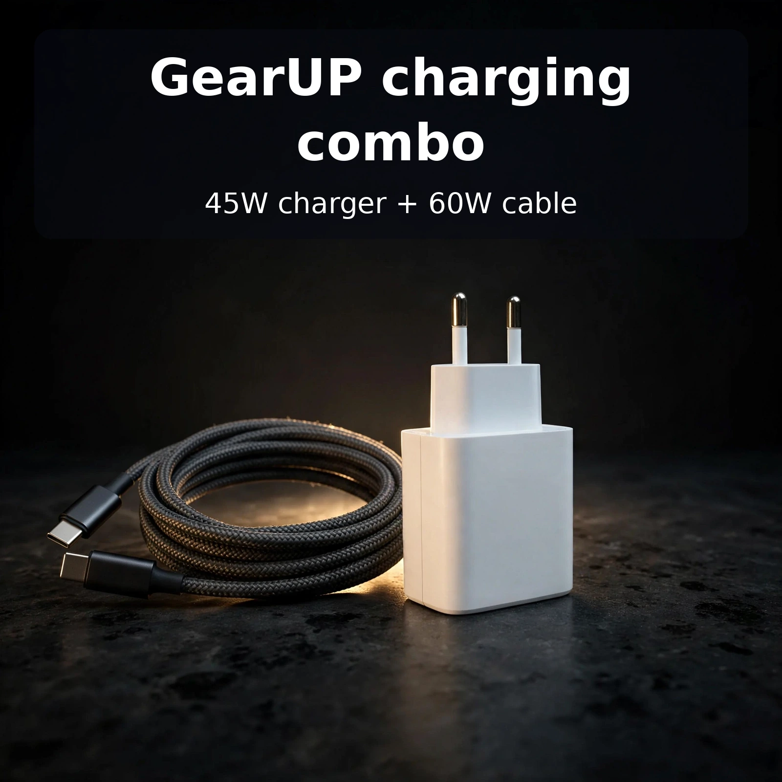 GearUP GP007 45W charger with 60W CC6015 cable