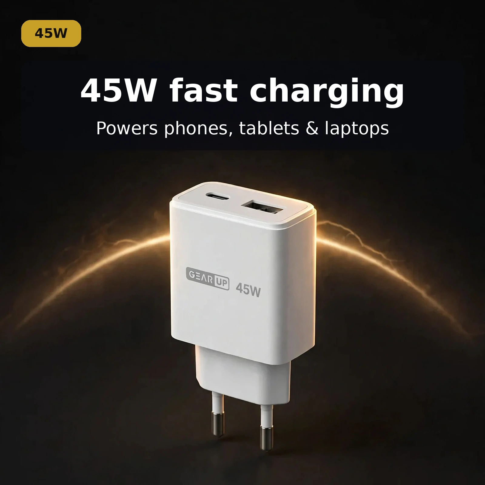 GearUP GP007 45W fast charging powers phones tablets and laptops