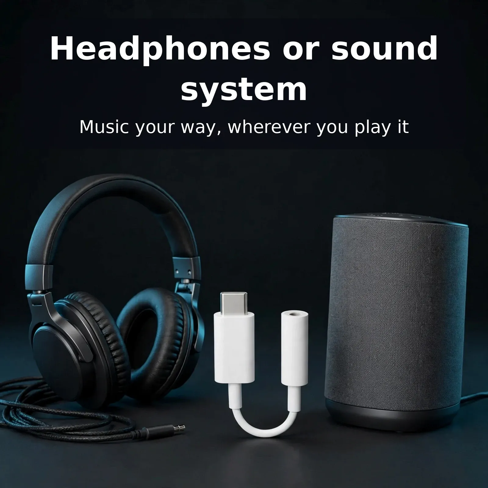 Google USB-C to 3.5mm adapter — works with headphones or a sound system