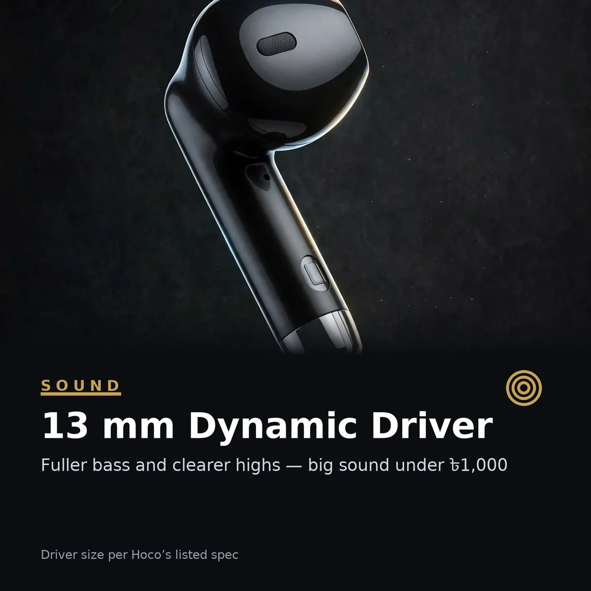 Hoco EW205 13mm driver feature card