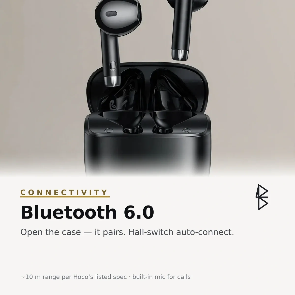 Hoco EW205 Bluetooth 6.0 auto-pairing feature card