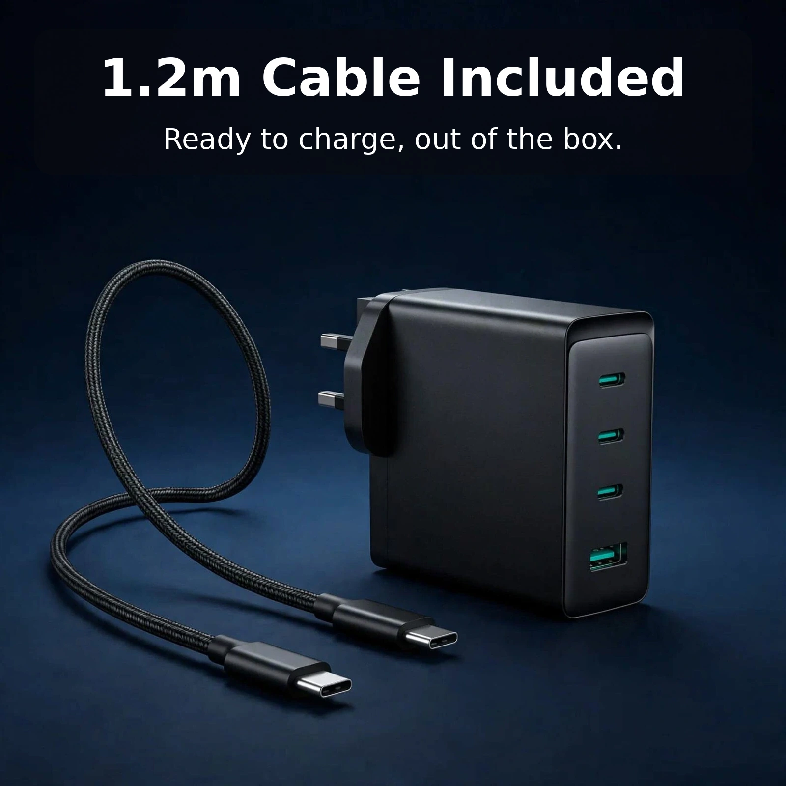1.2m USB-C to USB-C cable included with Joyroom JR-TCG05 charger