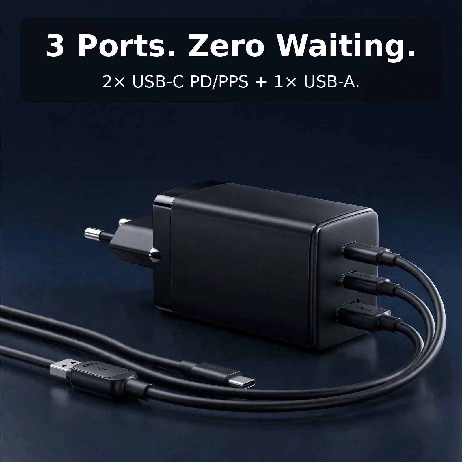 Joyroom JR-TCG01 three ports two USB-C PD PPS plus USB-A