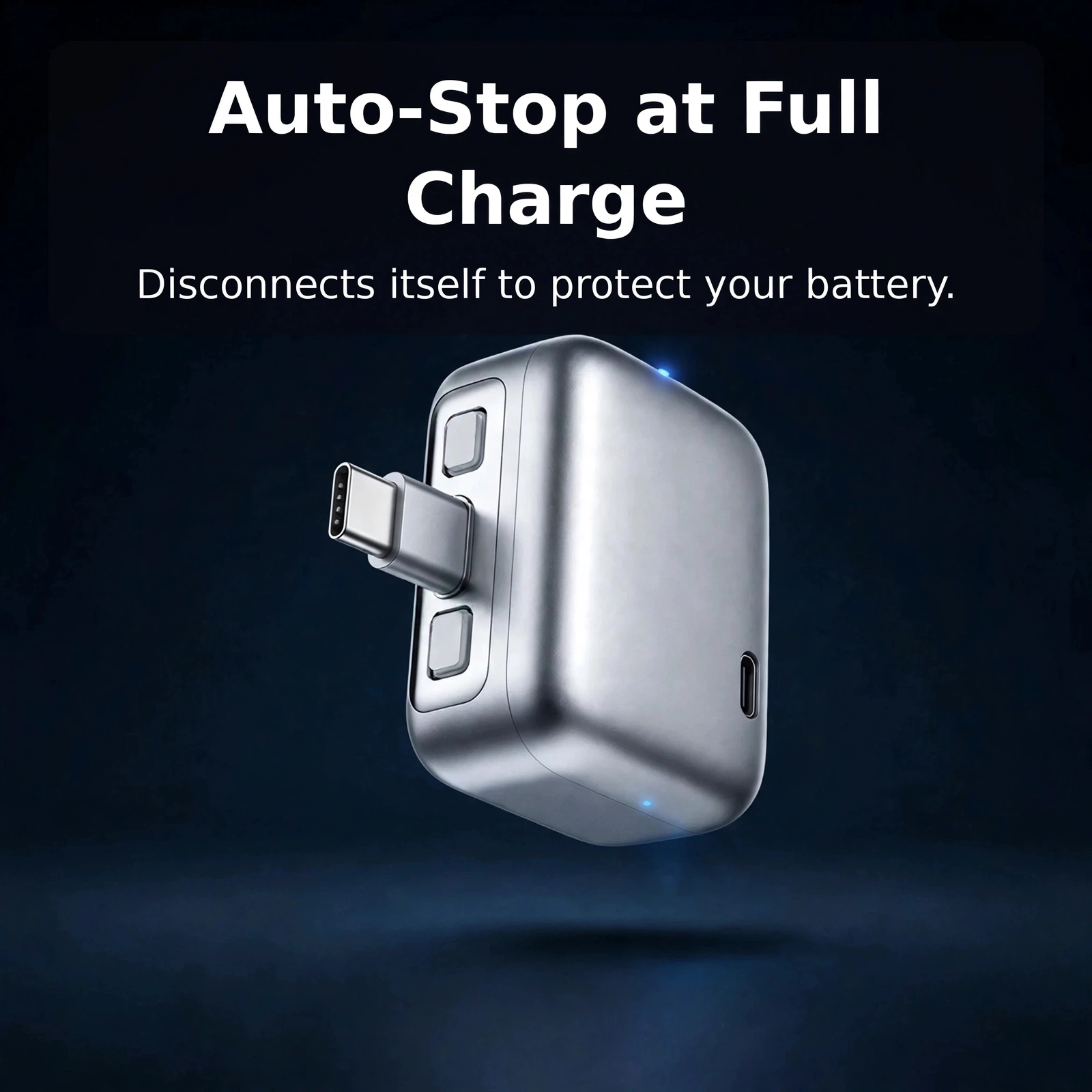Auto stop at full charge protecting battery health
