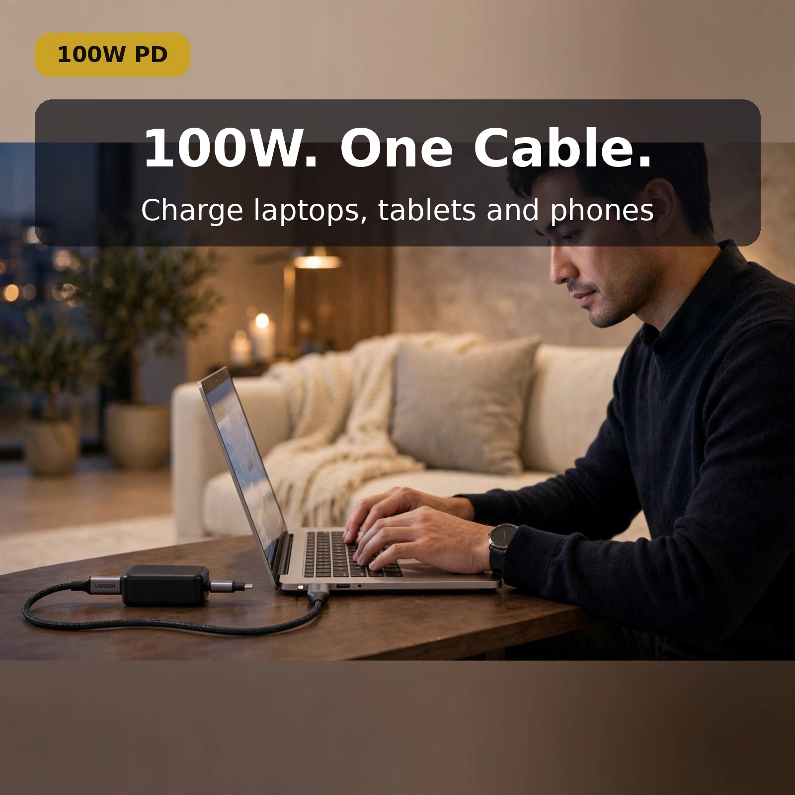 100W Type-C to Type-C fast charging cable price in Bangladesh