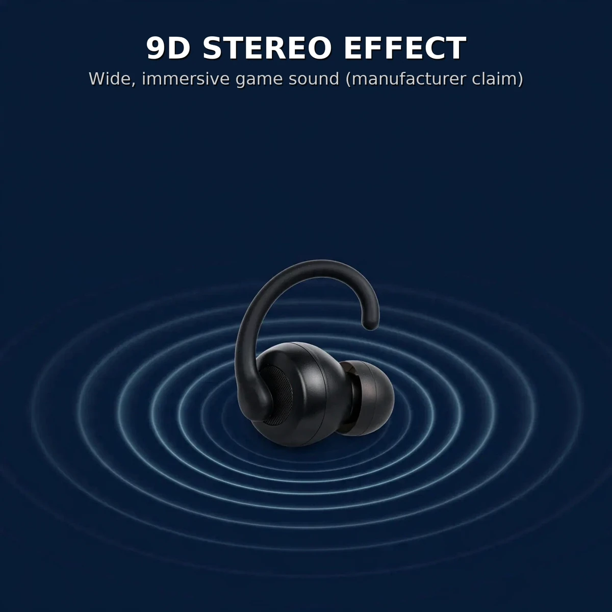 Valdus VTS-220 sound infographic: 9D stereo effect — wide, immersive game sound, manufacturer claim