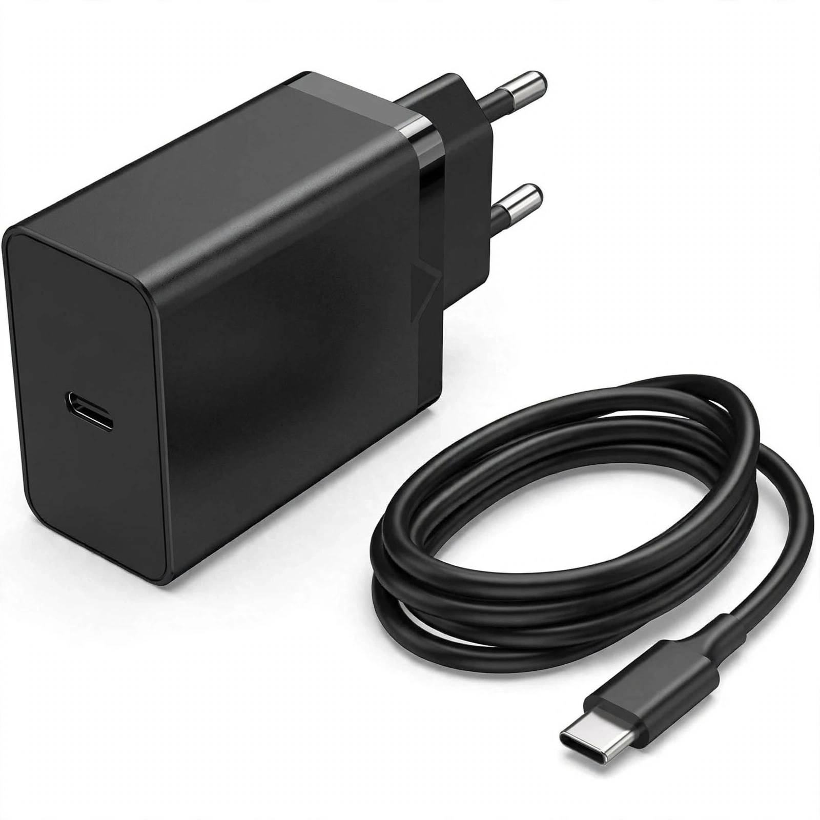 Vention FAHWF-EU charger with coiled 1.5 metre USB-C cable studio product shot