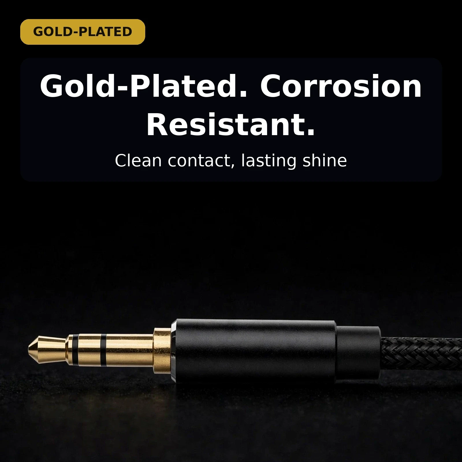 Gold-plated 3.5mm male plug with aluminum alloy shell