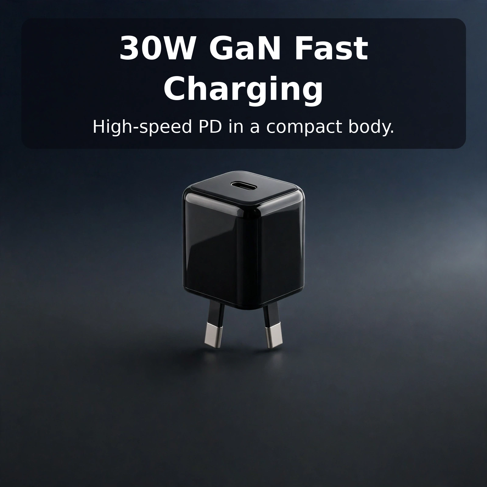 Vention FAKB0-EU GaN charger delivering 30W USB-C fast charging