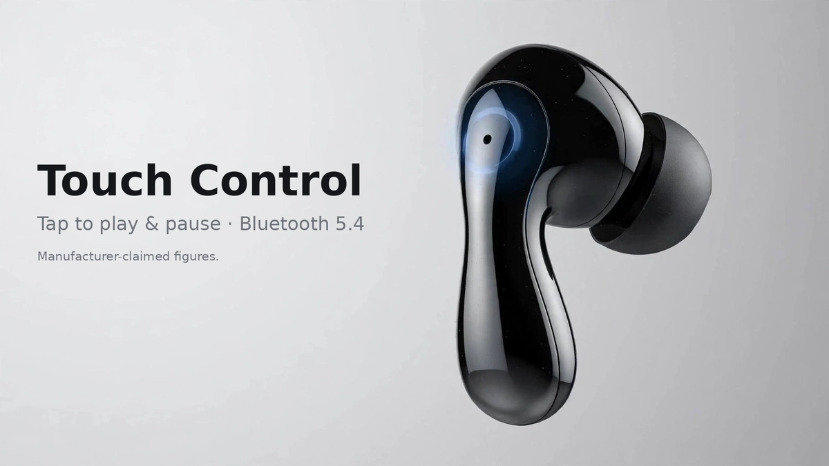 Close-up of the Wiwu T32 earbud touch-control zone
