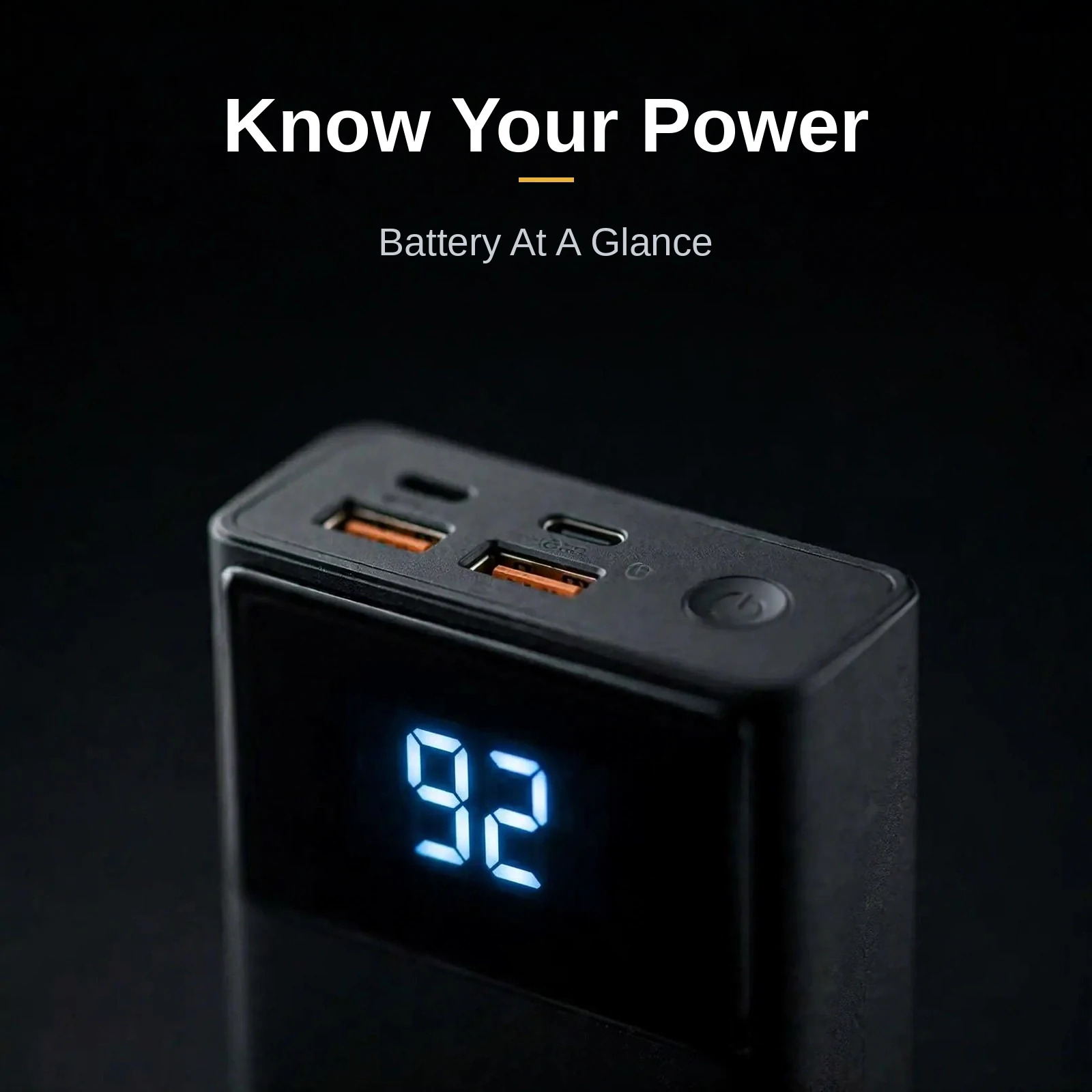 Close-up of the Baseus Star-Lord digital display showing battery percentage