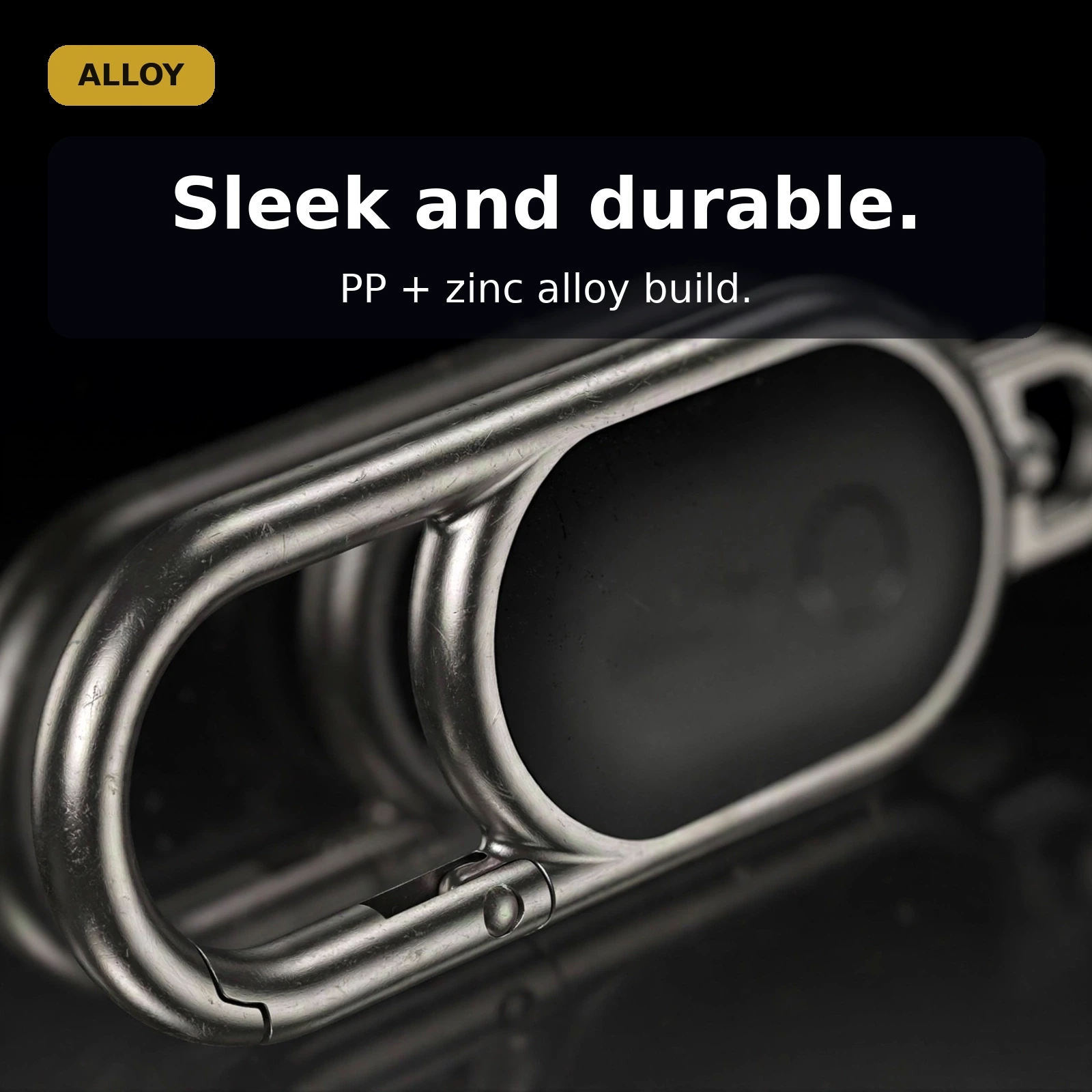 PP and zinc alloy build of the Hoco E91J keychain tracker