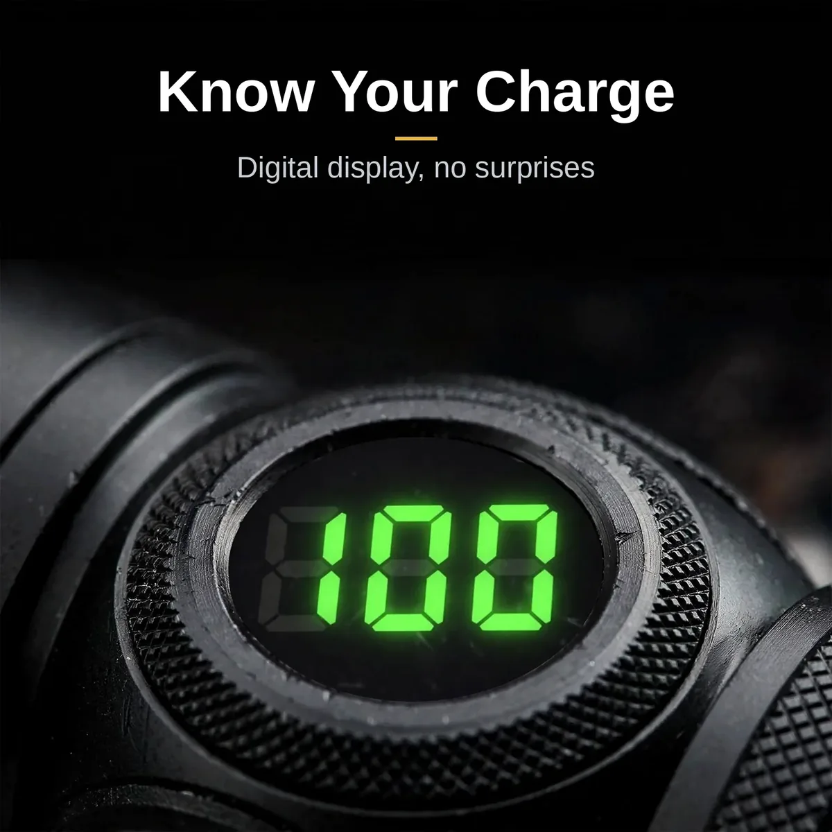 GearUP K60 flashlight digital battery display and Type-C port