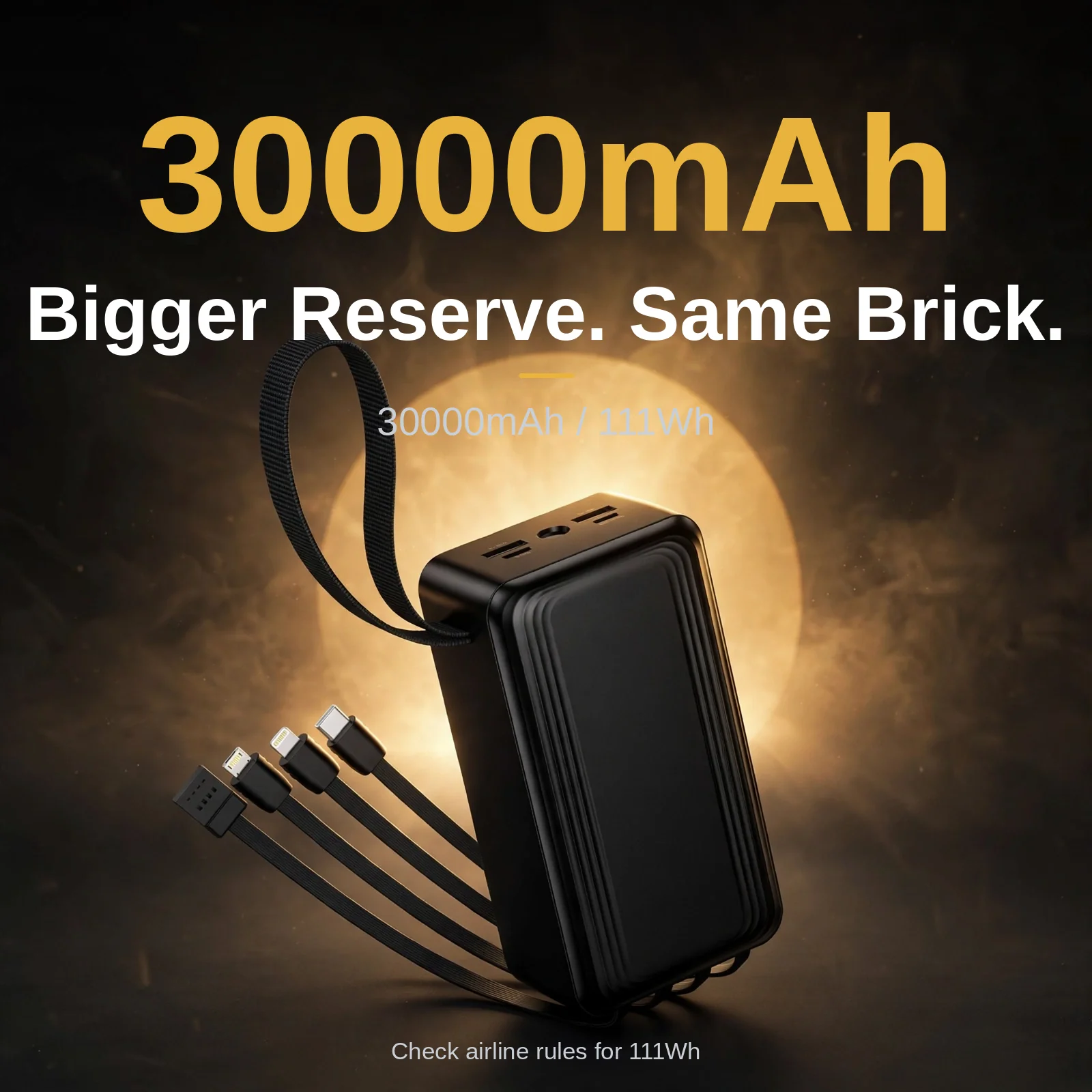 30000mAh / 111Wh capacity of the Hoco J173A power bank