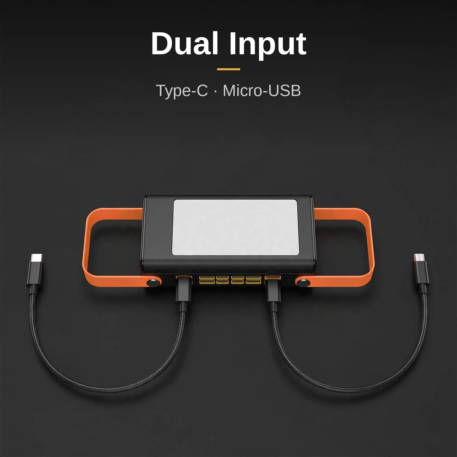 Dual input charging on the Hoco MMJ-21 Action: Type-C and Micro-USB input ports