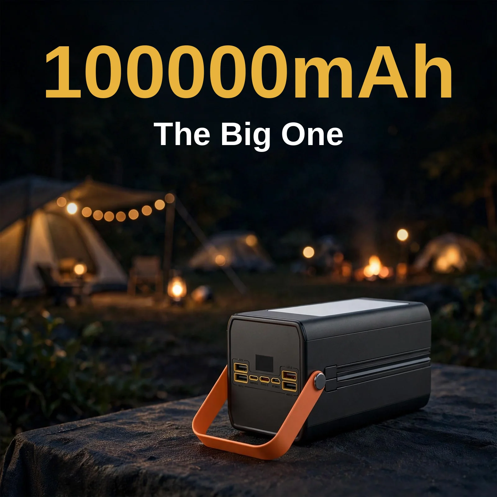 100,000mAh ultra-high capacity Hoco MMJ-21 Action power bank at a campsite