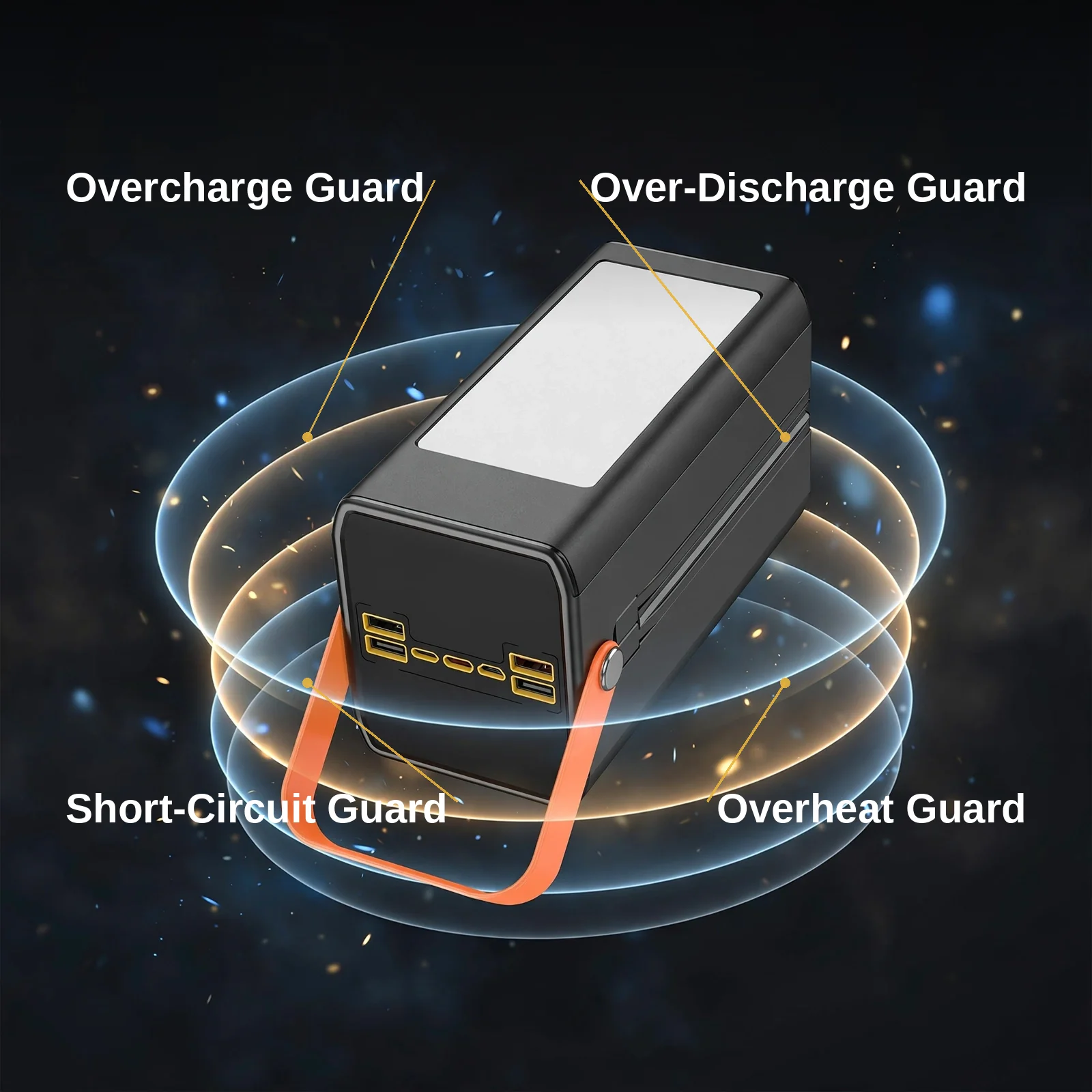 Four-way safety protection on the Hoco MMJ-21 Action power bank: overcharge, over-discharge, short-circuit and overheat guards