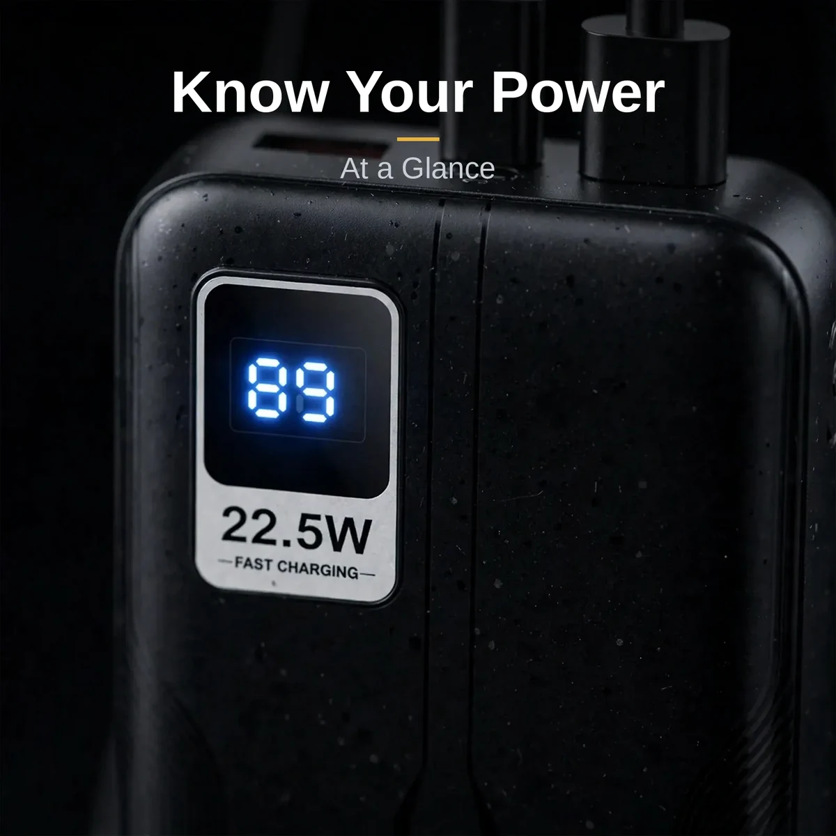 Hoco MMJ16 LED digital display showing exact battery percentage