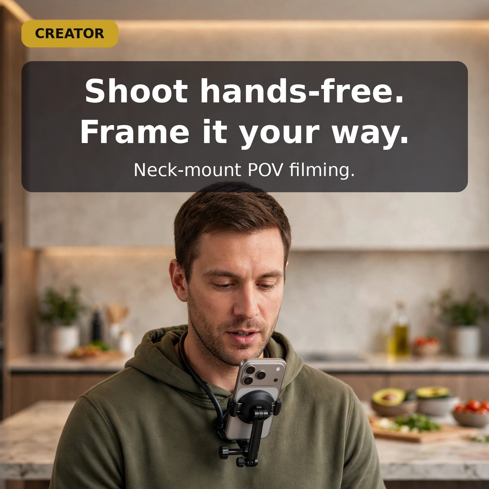 usams joy02 neck mount phone holder price in Bangladesh — hands-free vlog filming