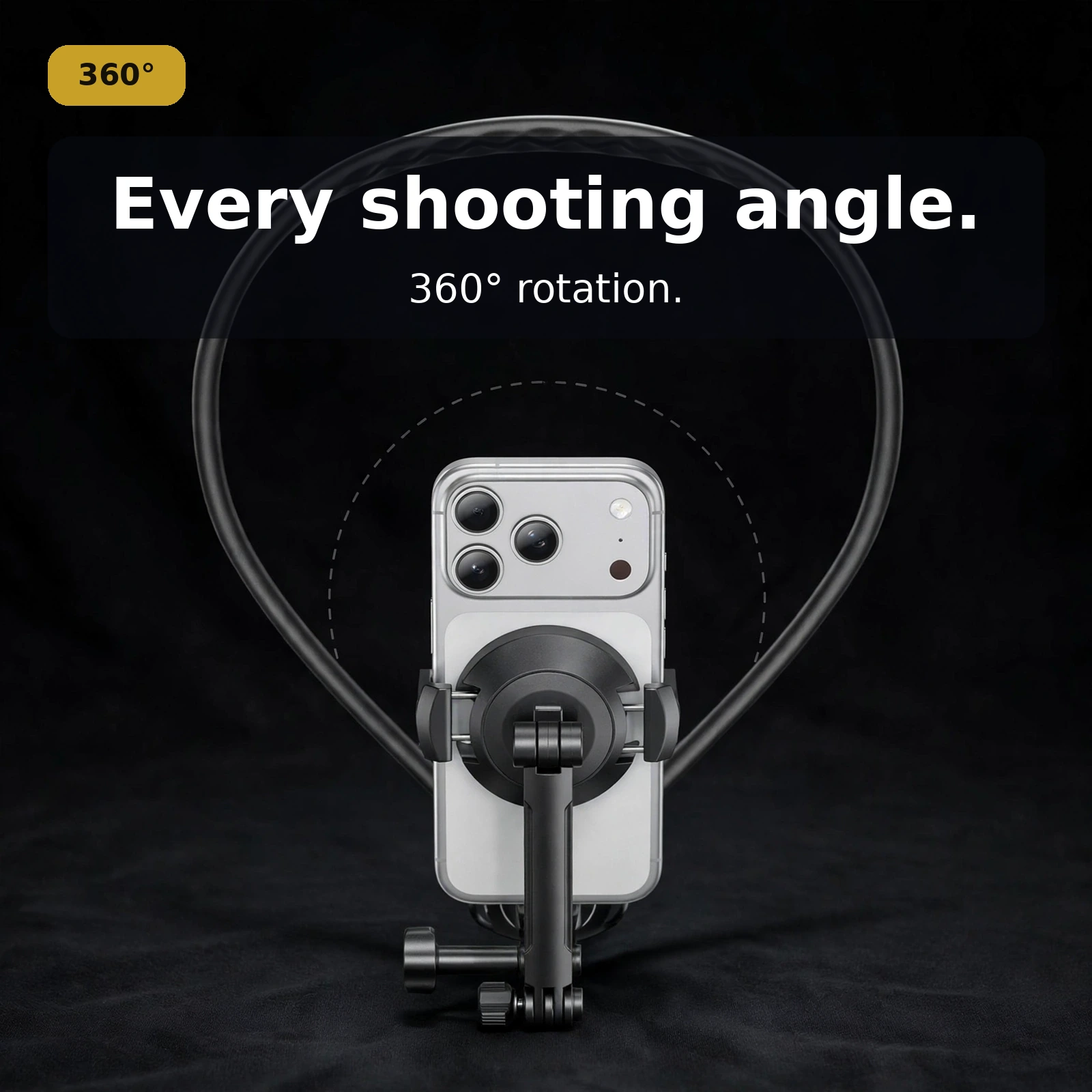 360 degree rotation on the Usams JOY02 neck mount phone holder