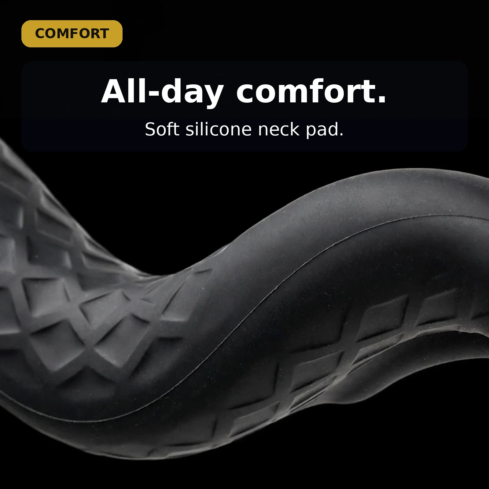 Soft silicone neck pad on the Usams JOY02 for all-day comfort