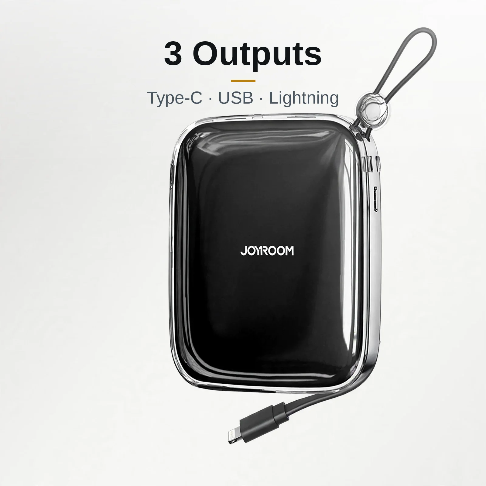 Joyroom JR-L002 three outputs: Type-C, USB and built-in Lightning