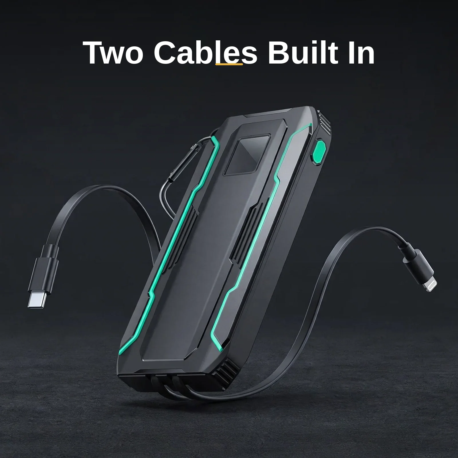 Joyroom JR-L017 dual built-in cables: Type-C and Lightning heads extended