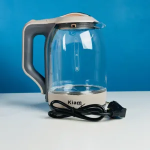 Kiam BL002 1.8 L glass electric kettle on its power base