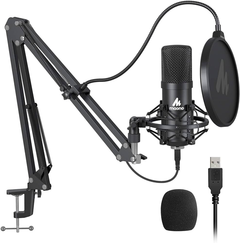 MAONO AU-A04 USB Microphone Combo Setup, Plug & Play USB Cardioid Podcast Condenser Microphone MAONO AU-A04 USB Microphone Combo Setup, Plug & Play USB Cardioid Podcast Condenser Microphone
