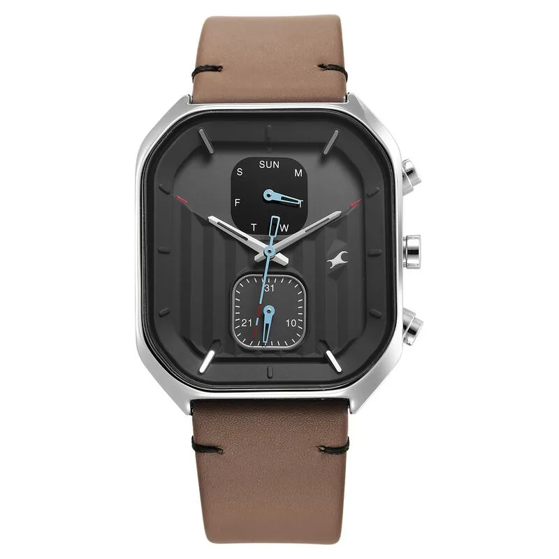 Fastrack 3270SL04 Fleek Quartz Multifunction Grey Dial Leather Strap Watch Fastrack 3270SL04 Fleek Quartz Multifunction Grey Dial Leather Strap Watch