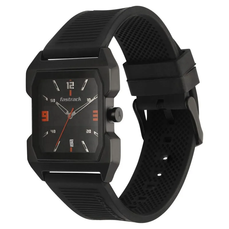 Fastrack NS1474NP01 Hitlist Quartz Analog with Date Black Dial PU Strap Watch Fastrack NS1474NP01 Hitlist Quartz Analog with Date Black Dial PU Strap Watch