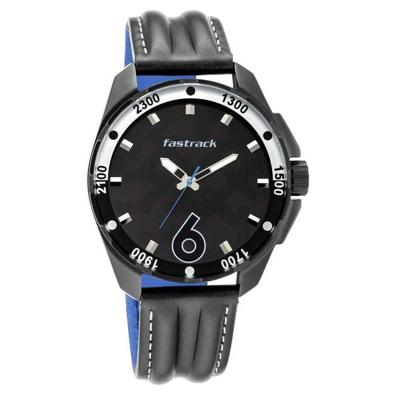 Fastrack NS3084NL05 Hitlist Quartz Analog Black Dial Leather Strap Watch Fastrack NS3084NL05 Hitlist Quartz Analog Black Dial Leather Strap Watch