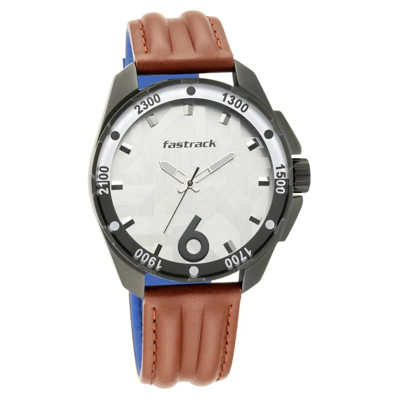 Fastrack NS3084NL04 Hitlist Quartz Analog White Dial Leather Strap Watch Fastrack NS3084NL04 Hitlist Quartz Analog White Dial Leather Strap Watch