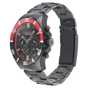 Fastrack NS3072NM01 Hitlist Quartz Chronograph Black Dial Stainless Steel Strap Watch