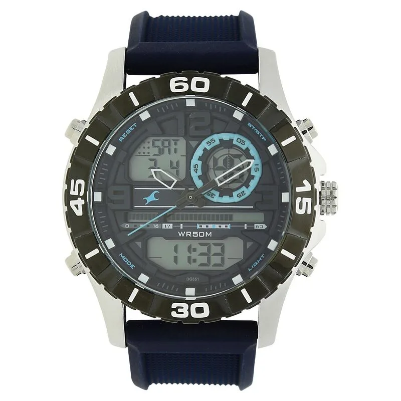 Fastrack NS38035SP02 Quartz Analog Digital Grey Dial Silicone Strap Watch Fastrack NS38035SP02 Quartz Analog Digital Grey Dial Silicone Strap Watch