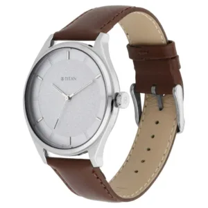 Titan Men's Classic Watch: Gradient Dial & Sleek Markings with Leather Strap (NS1802SL13)