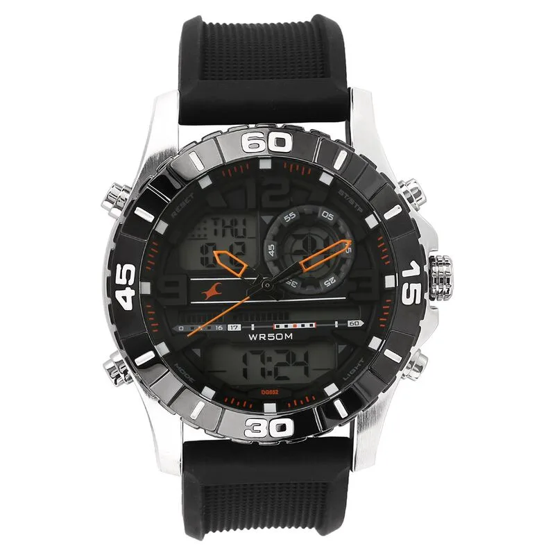 Fastrack NS38035SP03 Analog Digital Black Dial Silicone Strap Watch Fastrack NS38035SP03 Analog Digital Black Dial Silicone Strap Watch