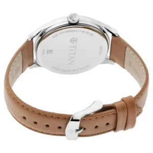 Titan Men's Urban Edge Lustrous White Dial Leather Watch - NP1802SL07