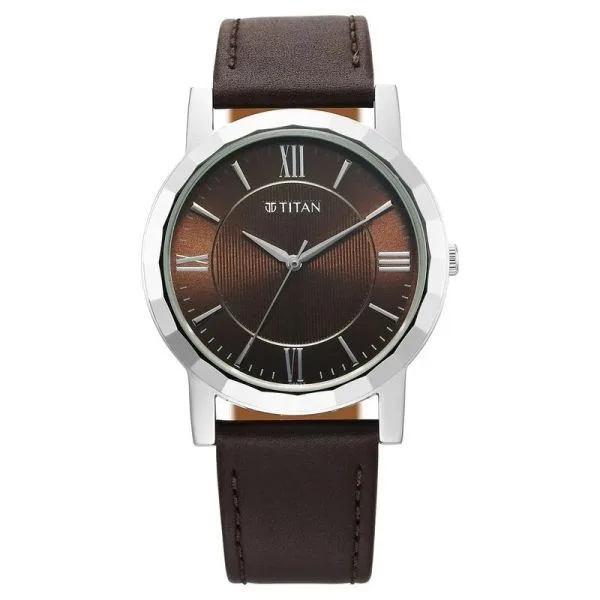 Titan Karishma Zing Quartz Analog Brown Dial Leather Strap Watch For Men (1644SL01) Titan Karishma Zing Quartz Analog Brown Dial Leather Strap Watch For Men (1644SL01)
